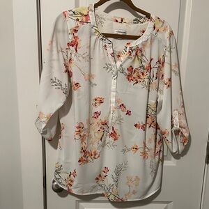 Croft & Barrow White Floral Blouse